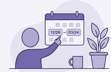 Illustration of a person marking dates on a calendar